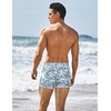 image:imageCOOFANDY Mens Square Leg Swim Briefs Tight Swim Trunks Swimsuit Athletic Bathing Suit Swimwear with LinerPattern  Deep Blue Plam Leaf