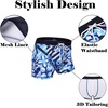 image:imageCOOFANDY Mens Square Leg Swim Briefs Tight Swim Trunks Swimsuit Athletic Bathing Suit Swimwear with LinerPattern1  Light Blue Geometric