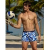 image:imageCOOFANDY Mens Square Leg Swim Briefs Tight Swim Trunks Swimsuit Athletic Bathing Suit Swimwear with LinerPattern1  Light Blue Geometric