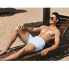 image:imageCOOFANDY Mens Square Leg Swim Briefs Tight Swim Trunks Swimsuit Athletic Bathing Suit Swimwear with LinerZ Blue Stripes