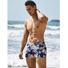 image:imageCOOFANDY Mens Square Leg Swim Briefs Tight Swim Trunks Swimsuit Athletic Bathing Suit Swimwear with LinerZ Navy Blue Flowers