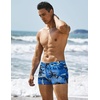 image:imageCOOFANDY Mens Square Leg Swim Briefs Tight Swim Trunks Swimsuit Athletic Bathing Suit Swimwear with LinerZ Palm Tree Blue