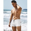 image:imageCOOFANDY Mens Square Leg Swim Briefs Tight Swim Trunks Swimsuit Athletic Bathing Suit Swimwear with LinerZ White