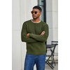 image:imageCOOFANDY Mens Sweater Crewneck Pullover Waffle Knit Long Sleeve  Crewneck Design Waffle Knit Raglan Sleeves Warm Comfort Durable Stretch FitArmy Green