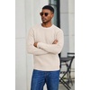 image:imageCOOFANDY Mens Sweater Crewneck Pullover Waffle Knit Long Sleeve  Crewneck Design Waffle Knit Raglan Sleeves Warm Comfort Durable Stretch FitBeige