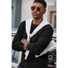 image:imageCOOFANDY Mens Sweater Crewneck Pullover Waffle Knit Long Sleeve  Crewneck Design Waffle Knit Raglan Sleeves Warm Comfort Durable Stretch FitBlack
