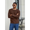 image:imageCOOFANDY Mens Sweater Crewneck Pullover Waffle Knit Long Sleeve  Crewneck Design Waffle Knit Raglan Sleeves Warm Comfort Durable Stretch FitBrown
