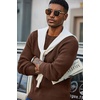 image:imageCOOFANDY Mens Sweater Crewneck Pullover Waffle Knit Long Sleeve  Crewneck Design Waffle Knit Raglan Sleeves Warm Comfort Durable Stretch FitBrown