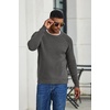 image:imageCOOFANDY Mens Sweater Crewneck Pullover Waffle Knit Long Sleeve  Crewneck Design Waffle Knit Raglan Sleeves Warm Comfort Durable Stretch FitDark Grey