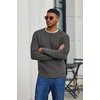 image:imageCOOFANDY Mens Sweater Crewneck Pullover Waffle Knit Long Sleeve  Crewneck Design Waffle Knit Raglan Sleeves Warm Comfort Durable Stretch FitDark Grey