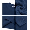 image:imageCOOFANDY Mens Sweater Crewneck Pullover Waffle Knit Long Sleeve  Crewneck Design Waffle Knit Raglan Sleeves Warm Comfort Durable Stretch FitDenim Blue