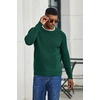 image:imageCOOFANDY Mens Sweater Crewneck Pullover Waffle Knit Long Sleeve  Crewneck Design Waffle Knit Raglan Sleeves Warm Comfort Durable Stretch FitGreen