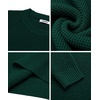 image:imageCOOFANDY Mens Sweater Crewneck Pullover Waffle Knit Long Sleeve  Crewneck Design Waffle Knit Raglan Sleeves Warm Comfort Durable Stretch FitGreen