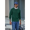 image:imageCOOFANDY Mens Sweater Crewneck Pullover Waffle Knit Long Sleeve  Crewneck Design Waffle Knit Raglan Sleeves Warm Comfort Durable Stretch FitGreen