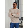 image:imageCOOFANDY Mens Sweater Crewneck Pullover Waffle Knit Long Sleeve  Crewneck Design Waffle Knit Raglan Sleeves Warm Comfort Durable Stretch FitKhaki