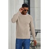 image:imageCOOFANDY Mens Sweater Crewneck Pullover Waffle Knit Long Sleeve  Crewneck Design Waffle Knit Raglan Sleeves Warm Comfort Durable Stretch FitKhaki