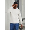 image:imageCOOFANDY Mens Sweater Crewneck Pullover Waffle Knit Long Sleeve  Crewneck Design Waffle Knit Raglan Sleeves Warm Comfort Durable Stretch FitWhite