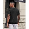 image:imageCOOFANDY Mens TShirts Short Sleeve Knit Shirt Crew Neck Sweater Fashion Casual Textured Pullover Tees01black
