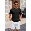 image:imageCOOFANDY Mens TShirts Short Sleeve Knit Shirt Crew Neck Sweater Fashion Casual Textured Pullover Tees01black