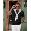 image:imageCOOFANDY Mens TShirts Short Sleeve Knit Shirt Crew Neck Sweater Fashion Casual Textured Pullover Tees01black