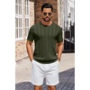 image:imageCOOFANDY Mens TShirts Short Sleeve Knit Shirt Crew Neck Sweater Fashion Casual Textured Pullover TeesArmy Green