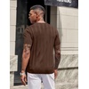 image:imageCOOFANDY Mens TShirts Short Sleeve Knit Shirt Crew Neck Sweater Fashion Casual Textured Pullover TeesBrown