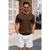 image:imageCOOFANDY Mens TShirts Short Sleeve Knit Shirt Crew Neck Sweater Fashion Casual Textured Pullover TeesBrown