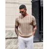 image:imageCOOFANDY Mens TShirts Short Sleeve Knit Shirt Crew Neck Sweater Fashion Casual Textured Pullover TeesKhaki