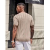 image:imageCOOFANDY Mens TShirts Short Sleeve Knit Shirt Crew Neck Sweater Fashion Casual Textured Pullover TeesKhaki