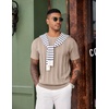 image:imageCOOFANDY Mens TShirts Short Sleeve Knit Shirt Crew Neck Sweater Fashion Casual Textured Pullover TeesKhaki