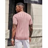 image:imageCOOFANDY Mens TShirts Short Sleeve Knit Shirt Crew Neck Sweater Fashion Casual Textured Pullover TeesLight Pink