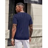 image:imageCOOFANDY Mens TShirts Short Sleeve Knit Shirt Crew Neck Sweater Fashion Casual Textured Pullover TeesNavy Blue