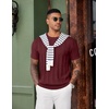 image:imageCOOFANDY Mens TShirts Short Sleeve Knit Shirt Crew Neck Sweater Fashion Casual Textured Pullover TeesWine Red