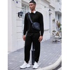 image:imageCOOFANDY Mens Tracksuit 2 Piece Long Sleeve Pullover Jogging Track Suit Athletic Casual Sweatsuit1black