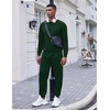 image:imageCOOFANDY Mens Tracksuit 2 Piece Long Sleeve Pullover Jogging Track Suit Athletic Casual SweatsuitDark Green