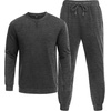 image:imageCOOFANDY Mens Tracksuit 2 Piece Long Sleeve Pullover Jogging Track Suit Athletic Casual SweatsuitDark Grey