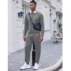image:imageCOOFANDY Mens Tracksuit 2 Piece Long Sleeve Pullover Jogging Track Suit Athletic Casual SweatsuitGray