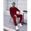 image:imageCOOFANDY Mens Tracksuit 2 Piece Long Sleeve Pullover Jogging Track Suit Athletic Casual SweatsuitRed