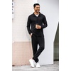 image:imageCOOFANDY Mens Tracksuit 2 Piece Quarter Zip Polo Athletic Sweatsuits Casual Running Jogging Sport Suit SetsAll Black