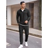 image:imageCOOFANDY Mens Tracksuit 2 Piece Quarter Zip Polo Athletic Sweatsuits Casual Running Jogging Sport Suit SetsAll Black