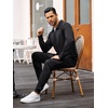 image:imageCOOFANDY Mens Tracksuit 2 Piece Quarter Zip Polo Athletic Sweatsuits Casual Running Jogging Sport Suit SetsAll Black