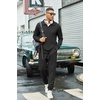 image:imageCOOFANDY Mens Tracksuit 2 Piece Quarter Zip Polo Athletic Sweatsuits Casual Running Jogging Sport Suit SetsAll Black