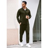 image:imageCOOFANDY Mens Tracksuit 2 Piece Quarter Zip Polo Athletic Sweatsuits Casual Running Jogging Sport Suit SetsArmy Green