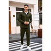image:imageCOOFANDY Mens Tracksuit 2 Piece Quarter Zip Polo Athletic Sweatsuits Casual Running Jogging Sport Suit SetsArmy Green