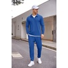 image:imageCOOFANDY Mens Tracksuit 2 Piece Quarter Zip Polo Athletic Sweatsuits Casual Running Jogging Sport Suit SetsBlue