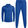 image:imageCOOFANDY Mens Tracksuit 2 Piece Quarter Zip Polo Athletic Sweatsuits Casual Running Jogging Sport Suit SetsBlue