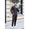 image:imageCOOFANDY Mens Tracksuit 2 Piece Quarter Zip Polo Athletic Sweatsuits Casual Running Jogging Sport Suit SetsDark Gray