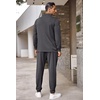 image:imageCOOFANDY Mens Tracksuit 2 Piece Quarter Zip Polo Athletic Sweatsuits Casual Running Jogging Sport Suit SetsDark Gray