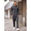 image:imageCOOFANDY Mens Tracksuit 2 Piece Quarter Zip Polo Athletic Sweatsuits Casual Running Jogging Sport Suit SetsDark Gray