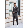 image:imageCOOFANDY Mens Tracksuit 2 Piece Quarter Zip Polo Athletic Sweatsuits Casual Running Jogging Sport Suit SetsDark Gray